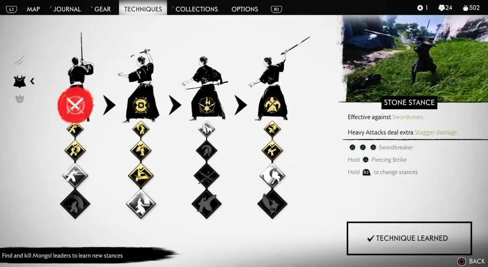 Ghost of Tsushima Duruşlar